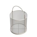 Anysizebasket Round Wire Mesh Basket: 8Dia. x 8H, 304 SS, 3/16 Rod Frame, Mesh: 4 x .063 TMT-080RND080-C04S